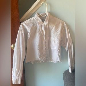 Forever 21 Button Down Crop Top Size Medium